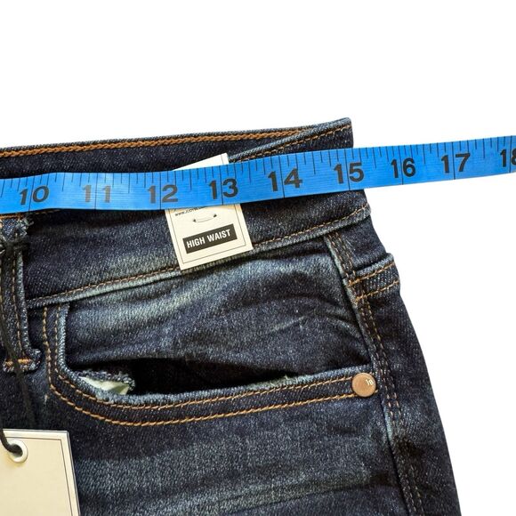 Judy Blue Jean Shorts Size L High Waist Cut Offs Raw Hem Button Fly JB15269 - Picture 10 of 16